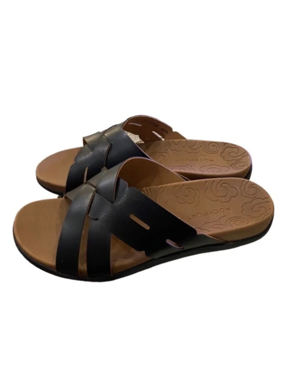*NEW* Rockport Ridge Woven Slide Sandal Black 9.5W
